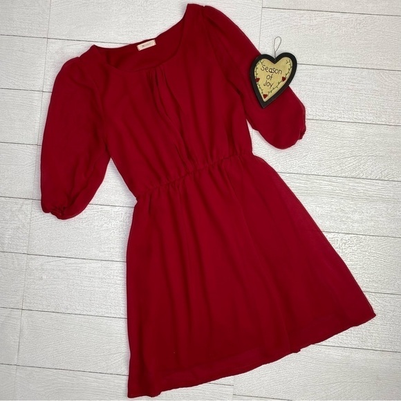 Everly Red flounce Valentine’s Day dress size S - Picture 1 of 13